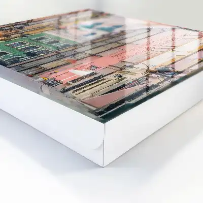 Decorative key box Colorful tenement houses, charming atmosphere