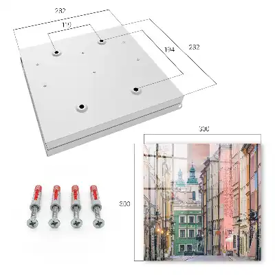 Decorative key box Colorful tenement houses, charming atmosphere