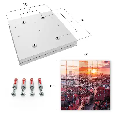 Wall mounted key box Sunset over historic rooftops