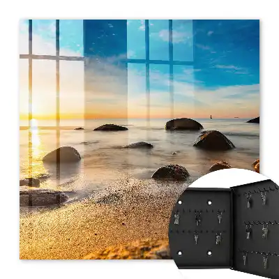 Key box for home Seaside sunset with sea and stones