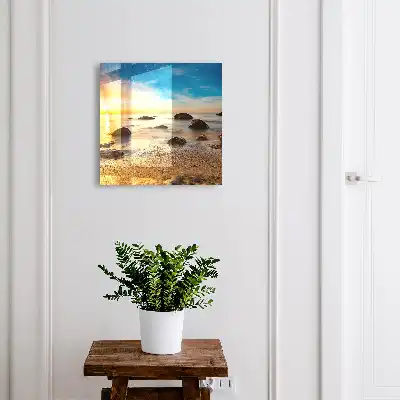 Key box for home Seaside sunset with sea and stones