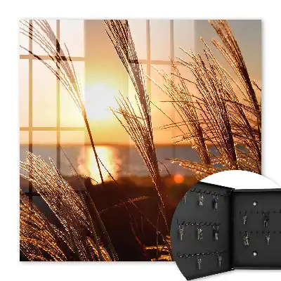 Key cabinet Sunset over the sea with grass
