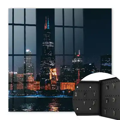 Decorative key box A night city full of lights