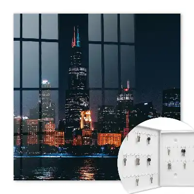 Decorative key box A night city full of lights