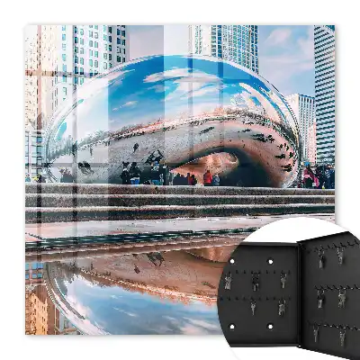 Wall mounted key cabinet An urban reflection reflecting the city