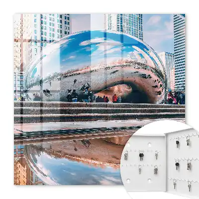 Wall mounted key cabinet An urban reflection reflecting the city