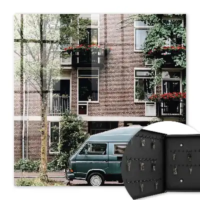 Decorative key box Cityscape blue van