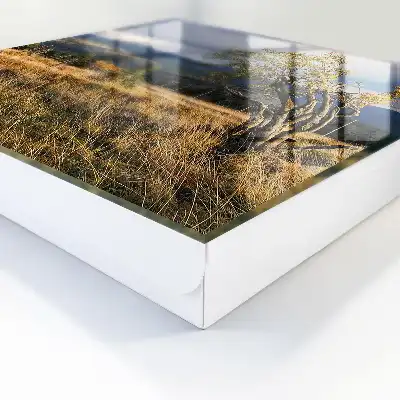 Wall mounted key box Autumn landscape with trees and sky