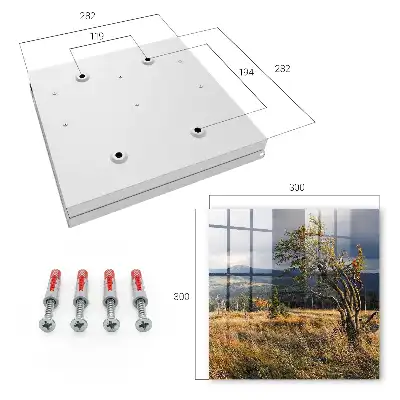 Wall mounted key box Autumn landscape with trees and sky