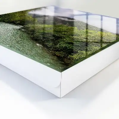 Decorative key box Mountain landscape with a river and forest