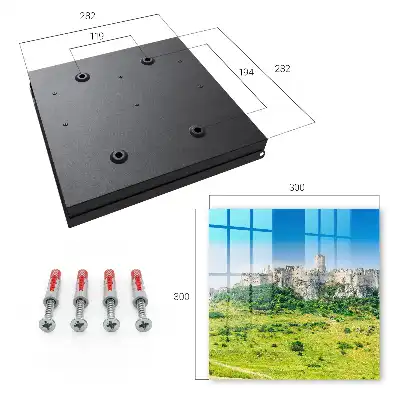 Wall mounted key cabinet Stone castle with blue sky
