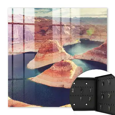 Wall mounted key box Rocks and calm water