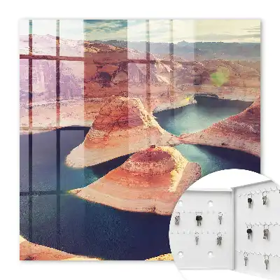 Wall mounted key box Rocks and calm water