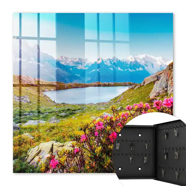 Decorative key box A mountain landscape full of colors