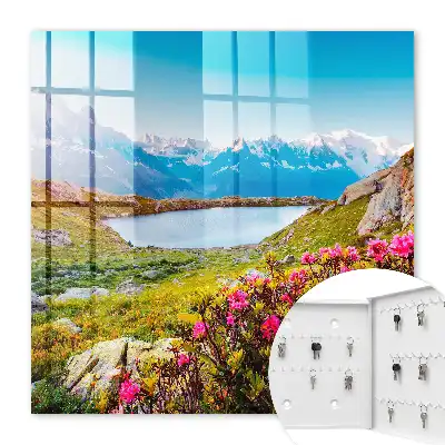 Decorative key box A mountain landscape full of colors