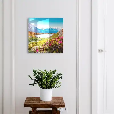 Decorative key box A mountain landscape full of colors