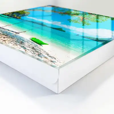 Wall mounted key cabinet Tropical paradise sea green