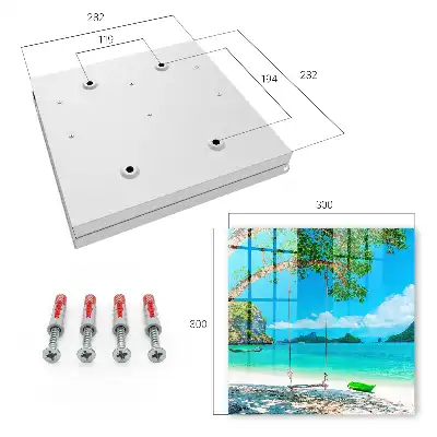 Wall mounted key cabinet Tropical paradise sea green