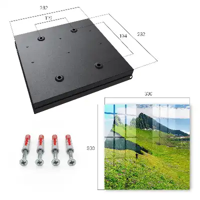 Wall mounted key box Green mountains blue sky