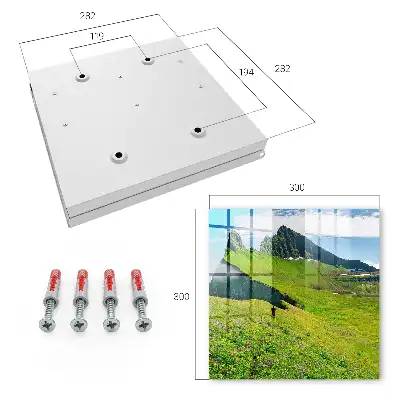 Wall mounted key box Green mountains blue sky