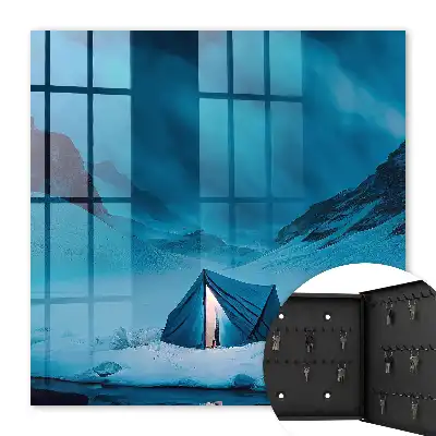 Key box for home Blue night with a lit tent