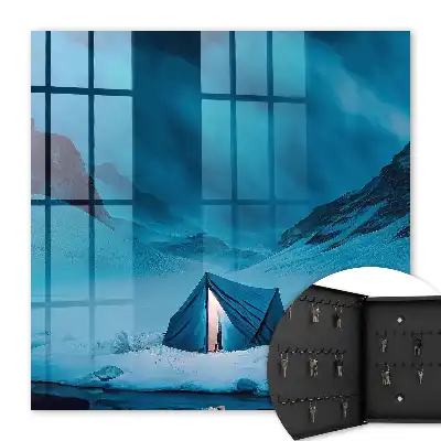 Key box for home Blue night with a lit tent