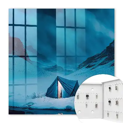 Key box for home Blue night with a lit tent