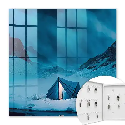 Key box for home Blue night with a lit tent