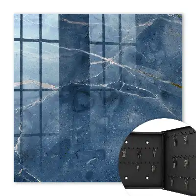 Blue Marble Key Cabinet with Subtle Lines