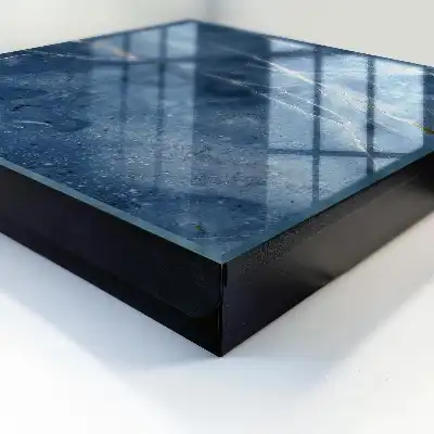 Blue Marble Key Cabinet with Subtle Lines