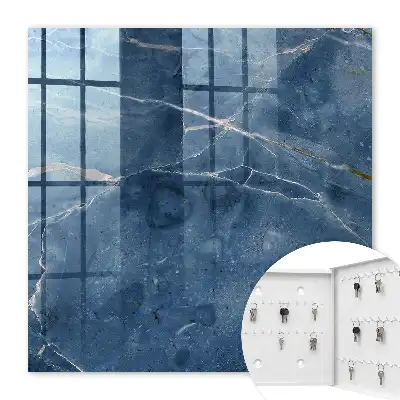 Blue Marble Key Cabinet with Subtle Lines