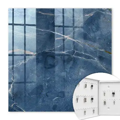Blue Marble Key Cabinet with Subtle Lines