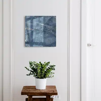 Blue Marble Key Cabinet with Subtle Lines