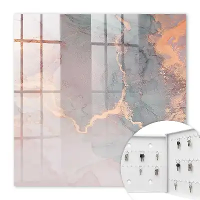 Wall Mounted Key Box in Pink and Green
