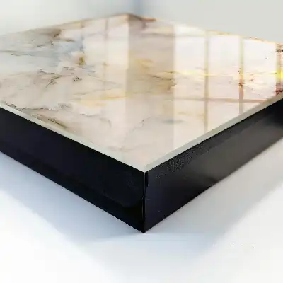 Decorative key box Marble elegance with yellow accents
