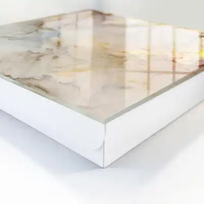 Decorative key box Marble elegance with yellow accents