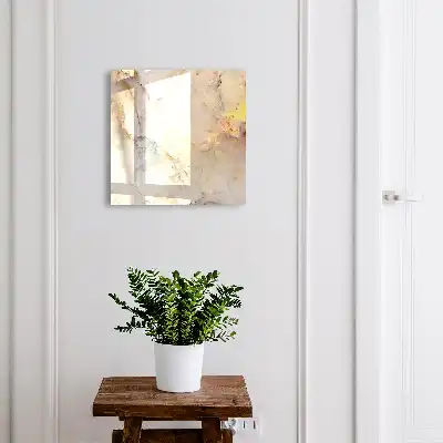 Decorative key box Marble elegance with yellow accents