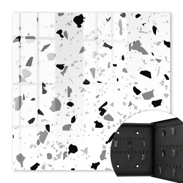 Wall mounted key box Monochrome terrazzo style