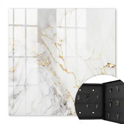 Marble Elegance Wall Mounted Key Box with Veining Patterns