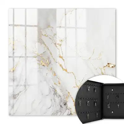 Wall mounted key box Marble elegance with veining patterns