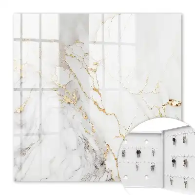 Marble Elegance Wall Mounted Key Box with Veining Patterns