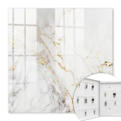 Wall mounted key box Marble elegance with veining patterns