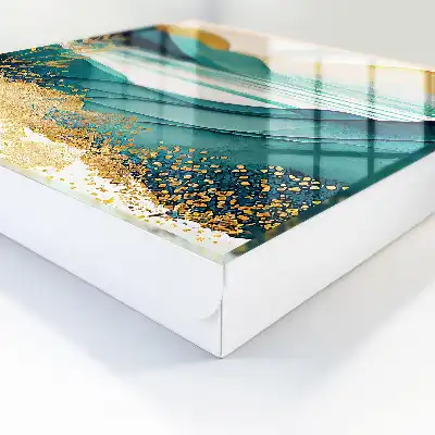 Decorative key box Turquoise mountains with elements of nature