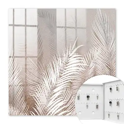 Wall mounted key cabinet Leaves elegant in delicate shades