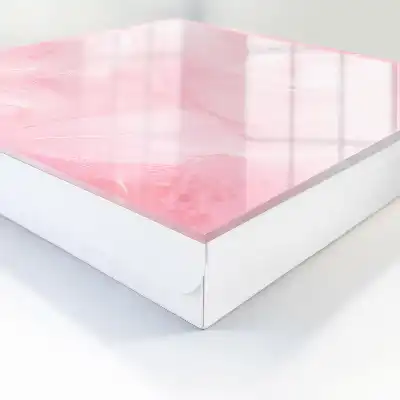Wall mounted key box Pink feather decoration