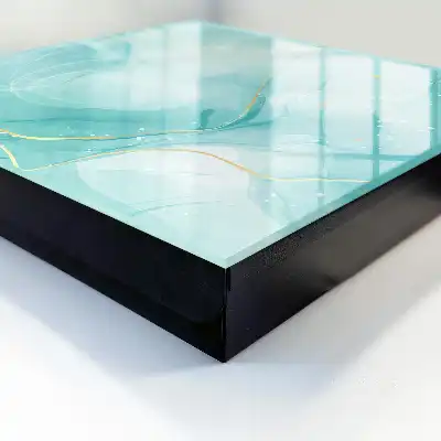 Wall mounted key cabinet Turquoise elegance with drops and lines