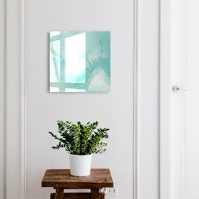 Wall mounted key cabinet Turquoise elegance with drops and lines