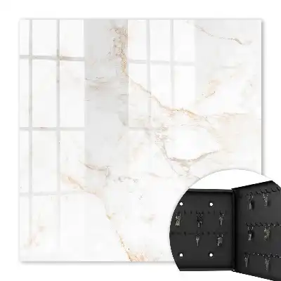 Elegant Brown Marble Key Cabinet with Linear Detail