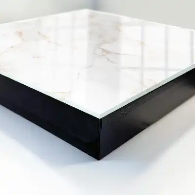 Elegant Brown Marble Key Cabinet with Linear Detail
