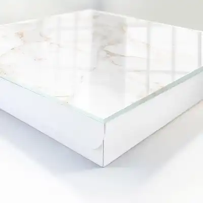 Elegant Brown Marble Key Cabinet with Linear Detail